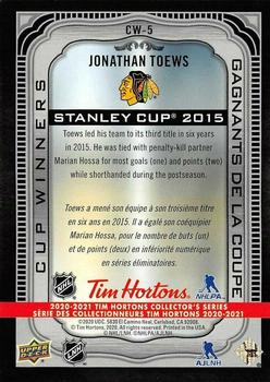 2020-21 Upper Deck Tim Hortons - Cup Winners #CW-5 Jonathan Toews Back
