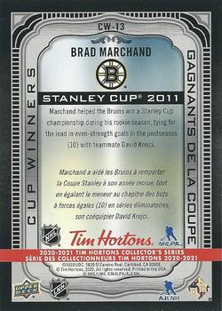 2020-21 Upper Deck Tim Hortons - Cup Winners #CW-13 Brad Marchand Back