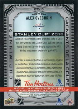 2020-21 Upper Deck Tim Hortons - Cup Winners #CW-15 Alex Ovechkin Back