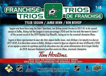 2020-21 Upper Deck Tim Hortons - Franchise Trios #T-18 Tyler Seguin / Jamie Benn / Ben Bishop Back