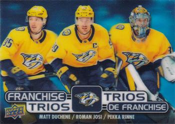 2020-21 Upper Deck Tim Hortons - Franchise Trios #T-19 Matt Duchene / Roman Josi / Pekka Rinne Front