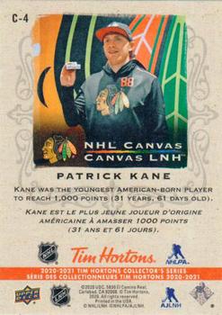 2020-21 Upper Deck Tim Hortons - NHL Canvas #C-4 Patrick Kane Back