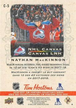2020-21 Upper Deck Tim Hortons - NHL Canvas #C-5 Nathan MacKinnon Back