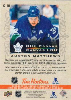 2020-21 Upper Deck Tim Hortons - NHL Canvas #C-10 Auston Matthews Back