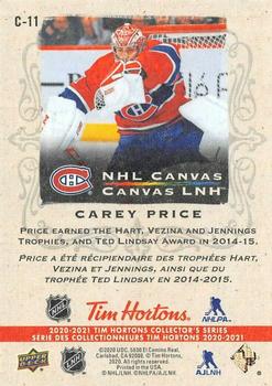 2020-21 Upper Deck Tim Hortons - NHL Canvas #C-11 Carey Price Back