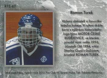 2009-10 Legendy CS - Retro Team Emblem Autographs #RTE-RT Roman Turek Back