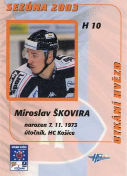 2003-04 Czech OFS - All Star Game #10 Miroslav Skovira Back