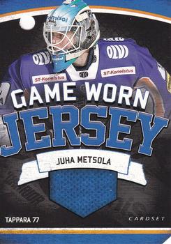 2013-14 Cardset Finland - Game Worn Jersey Series 1 Redemption #NNO Juha Metsola Front