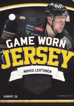 2013-14 Cardset Finland - Game Worn Jersey Series 2 Redemption #NNO Mikko Lehtonen Front