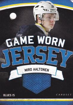 2013-14 Cardset Finland - Game Worn Jersey Series 2 Redemption #NNO Miro Aaltonen Front