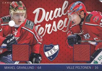 2014-15 Cardset Finland - Dual Jersey Series 1 Redemption #NNO Mikael Granlund / Ville Peltonen Front