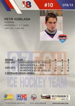 2010-11 Czech OFS Plus - Czech Republic U18 #13 Petr Koblasa Back