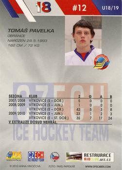 2010-11 Czech OFS Plus - Czech Republic U18 #19 Tomas Pavelka Back