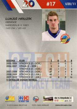 2010-11 Czech OFS Plus - Czech Republic U20 #11 Lukas Hruzik Back