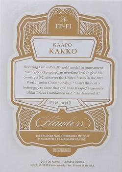 2019-20 Panini Chronicles - Flawless Patches #FP-FI Kaapo Kakko Back