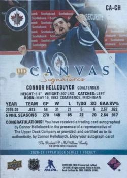 2020-21 Upper Deck - UD Canvas Signatures #CA-CH Connor Hellebuyck Back