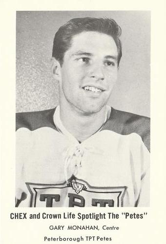 1965-66 Crown Life Peterborough Petes (OHA) #NNO Garry Monahan Front