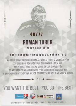2018 OFS You Want the Best You Got the Best #51 Roman Turek Back
