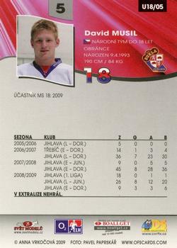 2009-10 Czech OFS Plus - Czech Republic U18 #5 David Musil Back