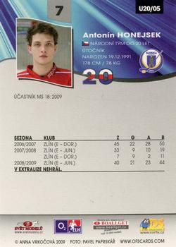 2009-10 Czech OFS Plus - Czech Republic U20 #5 Antonin Honejsek Back