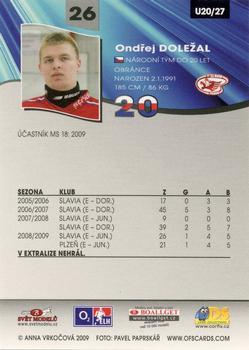2009-10 Czech OFS Plus - Czech Republic U20 #27 Ondrej Dolezal Back