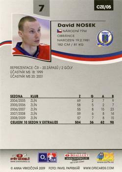 2009-10 Czech OFS Plus - Czech Republic #5 David Nosek Back