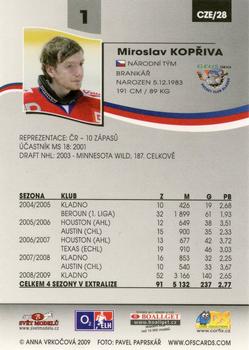 2009-10 Czech OFS Plus - Czech Republic #28 Miroslav Kopriva Back