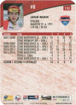 2012-13 Czech OFS Plus - Die Cut #125 Jakub Marek Back