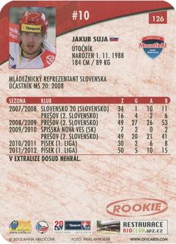 2012-13 Czech OFS Plus - Die Cut #126 Jakub Suja Back