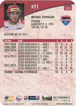 2012-13 Czech OFS Plus - Die Cut #131 Michal Svihalek Back
