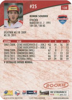 2012-13 Czech OFS Plus - Die Cut #138 Robin Soudek Back