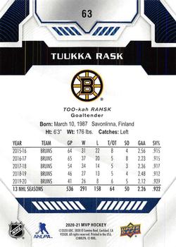 2020-21 Upper Deck MVP - Blue #63 Tuukka Rask Back