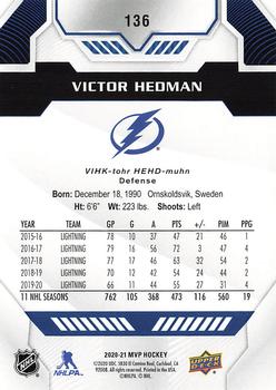 2020-21 Upper Deck MVP - Blue #136 Victor Hedman Back