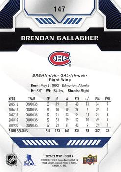 2020-21 Upper Deck MVP - Blue #147 Brendan Gallagher Back