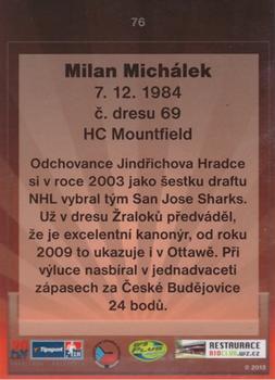 2013 OFS Exclusive #76 Milan Michalek Back