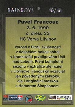 2013 OFS Exclusive - Rainbow #16 Pavel Francouz Back