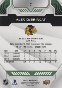 2020-21 Upper Deck MVP - Green Script #7 Alex DeBrincat Back