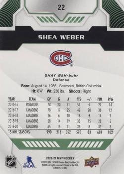 2020-21 Upper Deck MVP - Green Script #22 Shea Weber Back