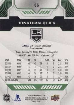 2020-21 Upper Deck MVP - Green Script #66 Jonathan Quick Back
