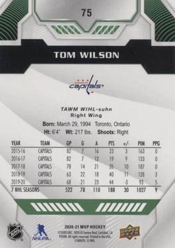 2020-21 Upper Deck MVP - Green Script #75 Tom Wilson Back