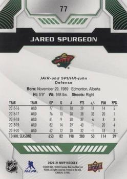 2020-21 Upper Deck MVP - Green Script #77 Jared Spurgeon Back