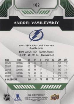 2020-21 Upper Deck MVP - Green Script #102 Andrei Vasilevskiy Back