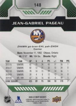 2020-21 Upper Deck MVP - Green Script #148 Jean-Gabriel Pageau Back
