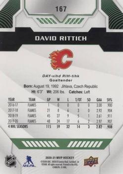 2020-21 Upper Deck MVP - Green Script #167 David Rittich Back