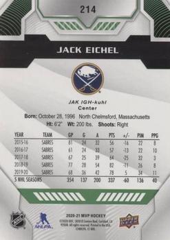 2020-21 Upper Deck MVP - Green Script #214 Jack Eichel Back