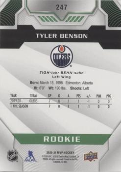 2020-21 Upper Deck MVP - Green Script #247 Tyler Benson Back