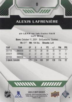 2020-21 Upper Deck MVP - Green Script Achievement #0 Alexis Lafreniere Back