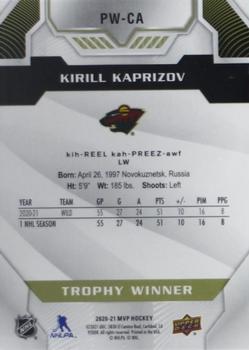 2020-21 Upper Deck MVP - Predictor Winner Achievement #PW-CA Kirill Kaprizov Back
