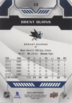 2020-21 Upper Deck MVP - Puzzle Backs Blue Script Achievement #59 Brent Burns Back
