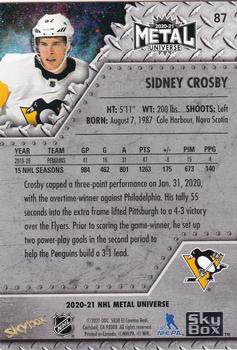 2020-21 SkyBox Metal Universe #87 Sidney Crosby Back